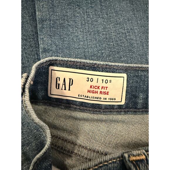 GAP Kick Fit High Rise Crop Jeans Women’s Size 30 10S Medium Wash Stretch Denim - Picture 5 of 6